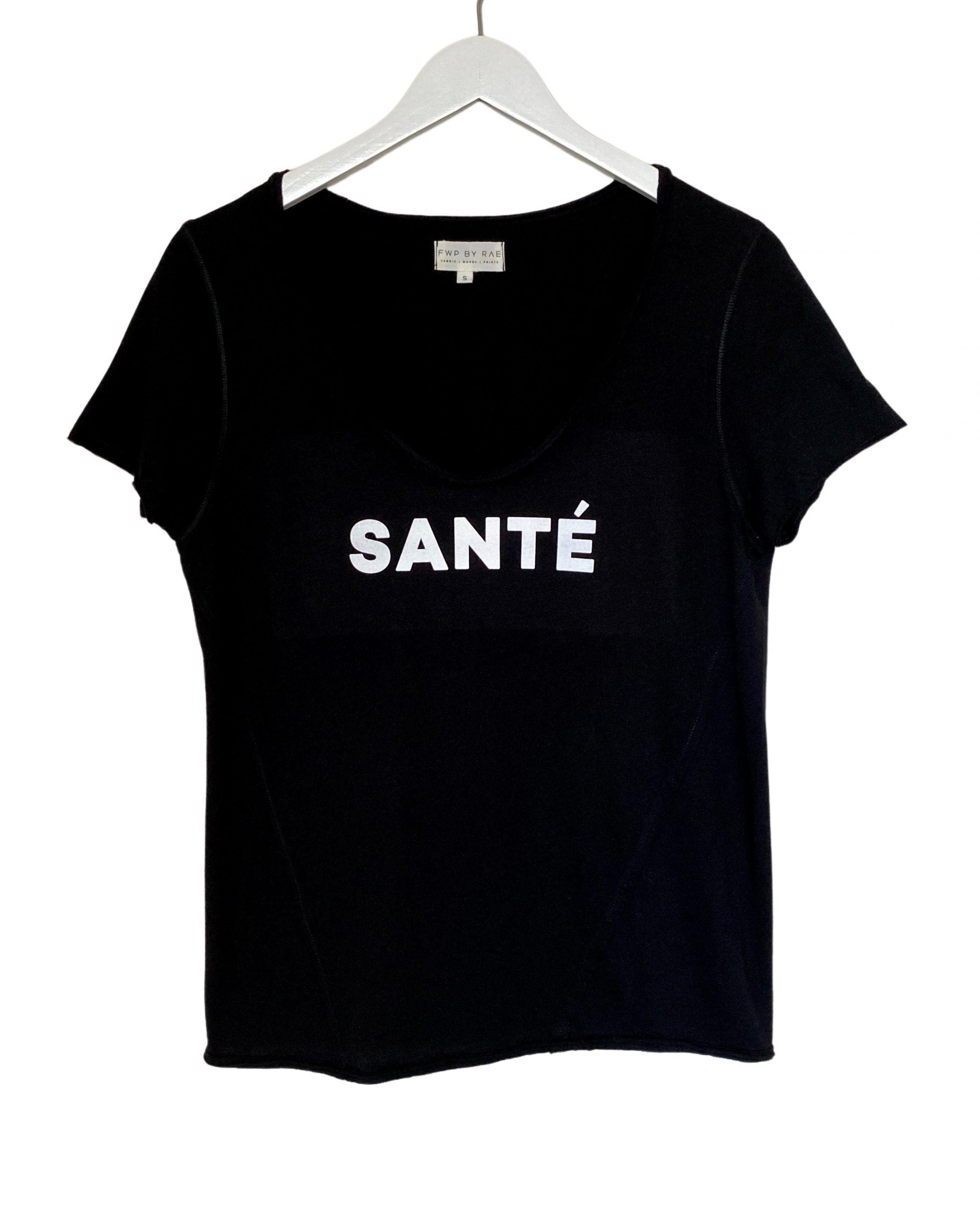 santé slogan t-shirt black