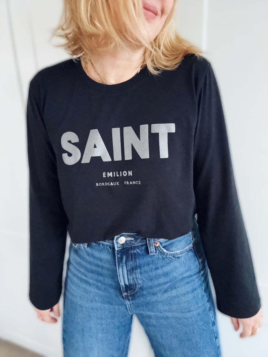 Saint Long Sleeve Top Black