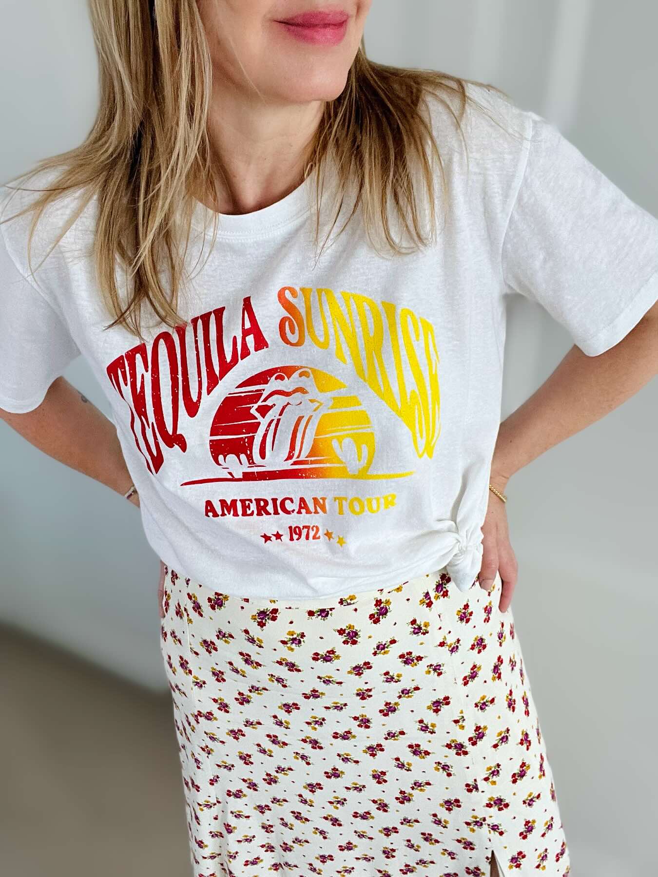 Tequila Sunrise Tour T-shirt White | fwp by rae