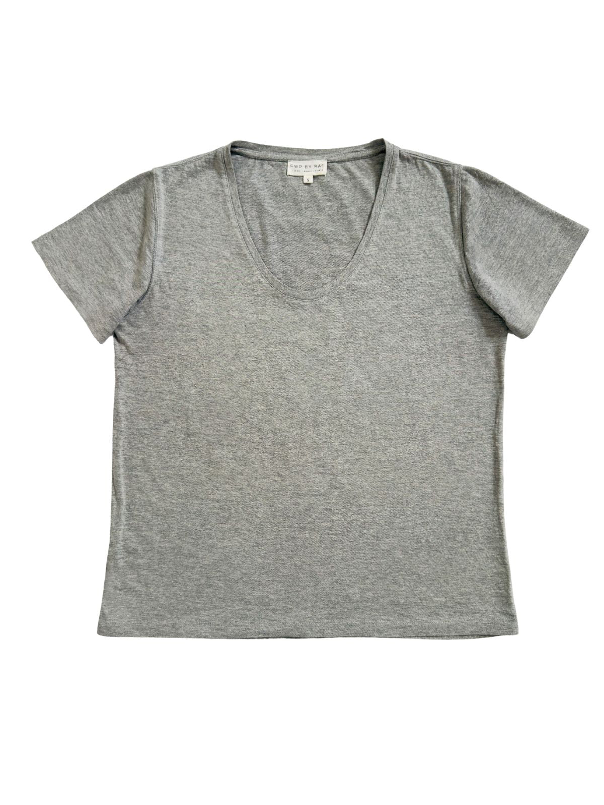 Manon Deep Neck Marl Grey T-Shirt