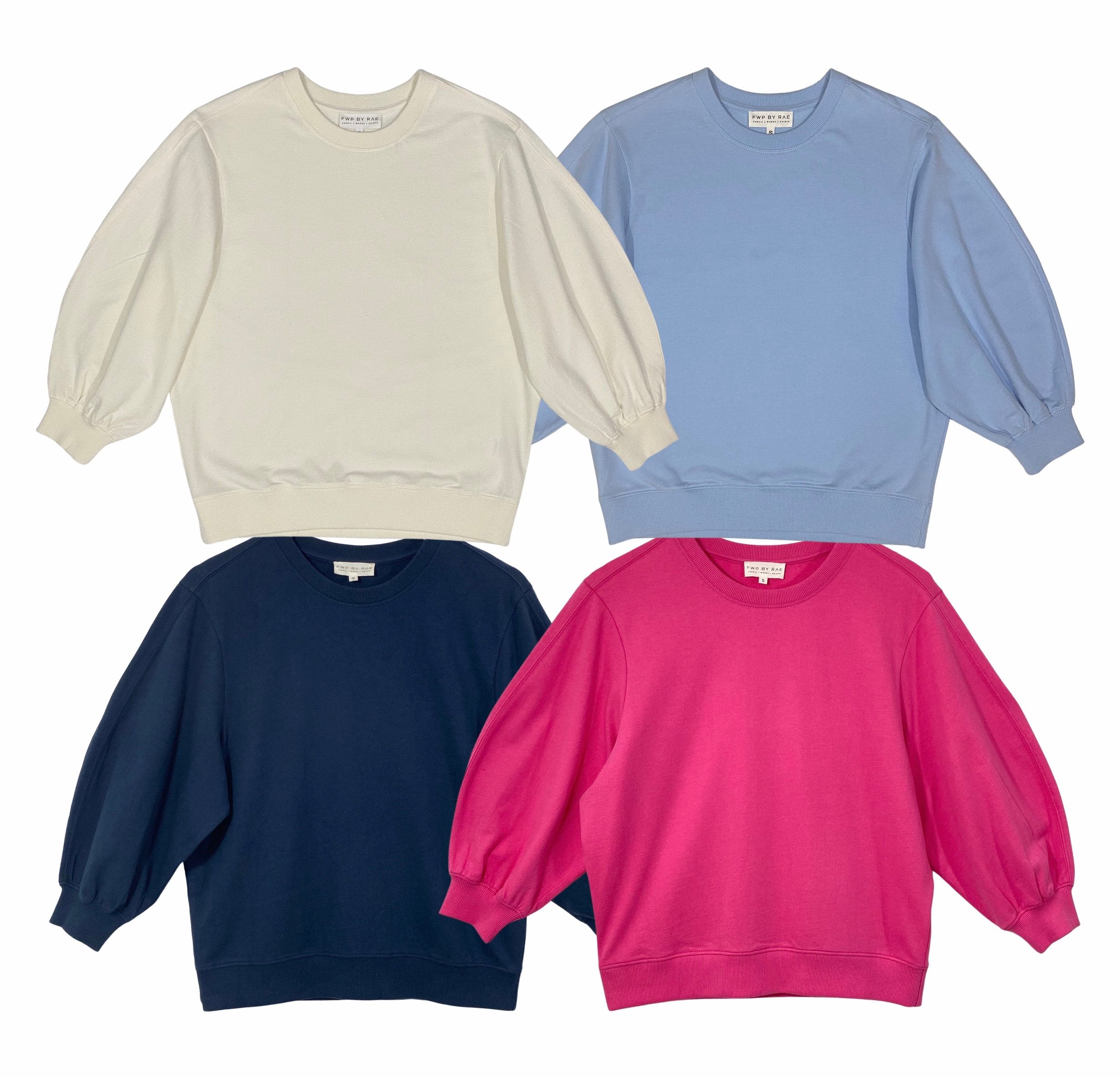 puff sleeve sweatshirt short