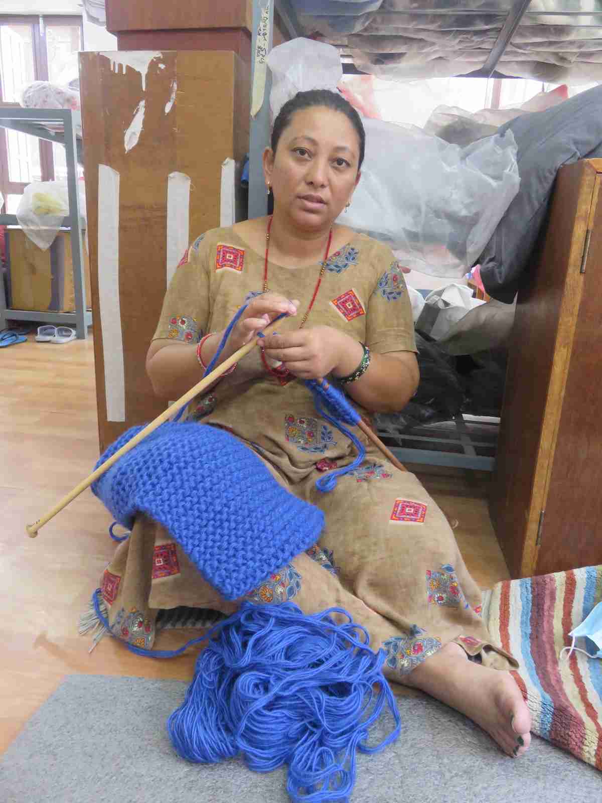 Pure wool chunky knit blue scarf | fwp by rae