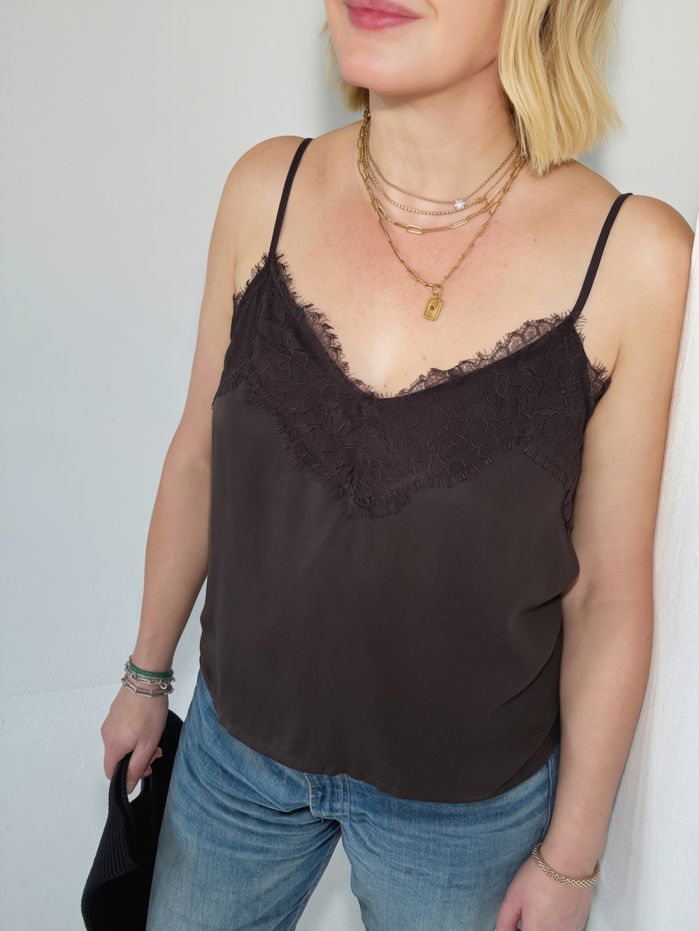 Cassie Lace Camisole Chocolate Brown