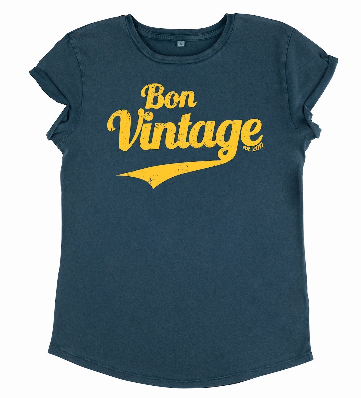 bon vintage retro tee stone wash denim yellow | fwp by rae