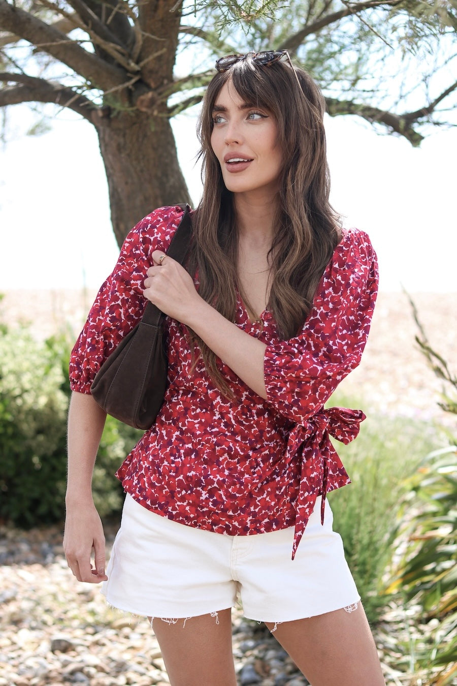 Cara Wrap Blouse Pascale Painted Petals