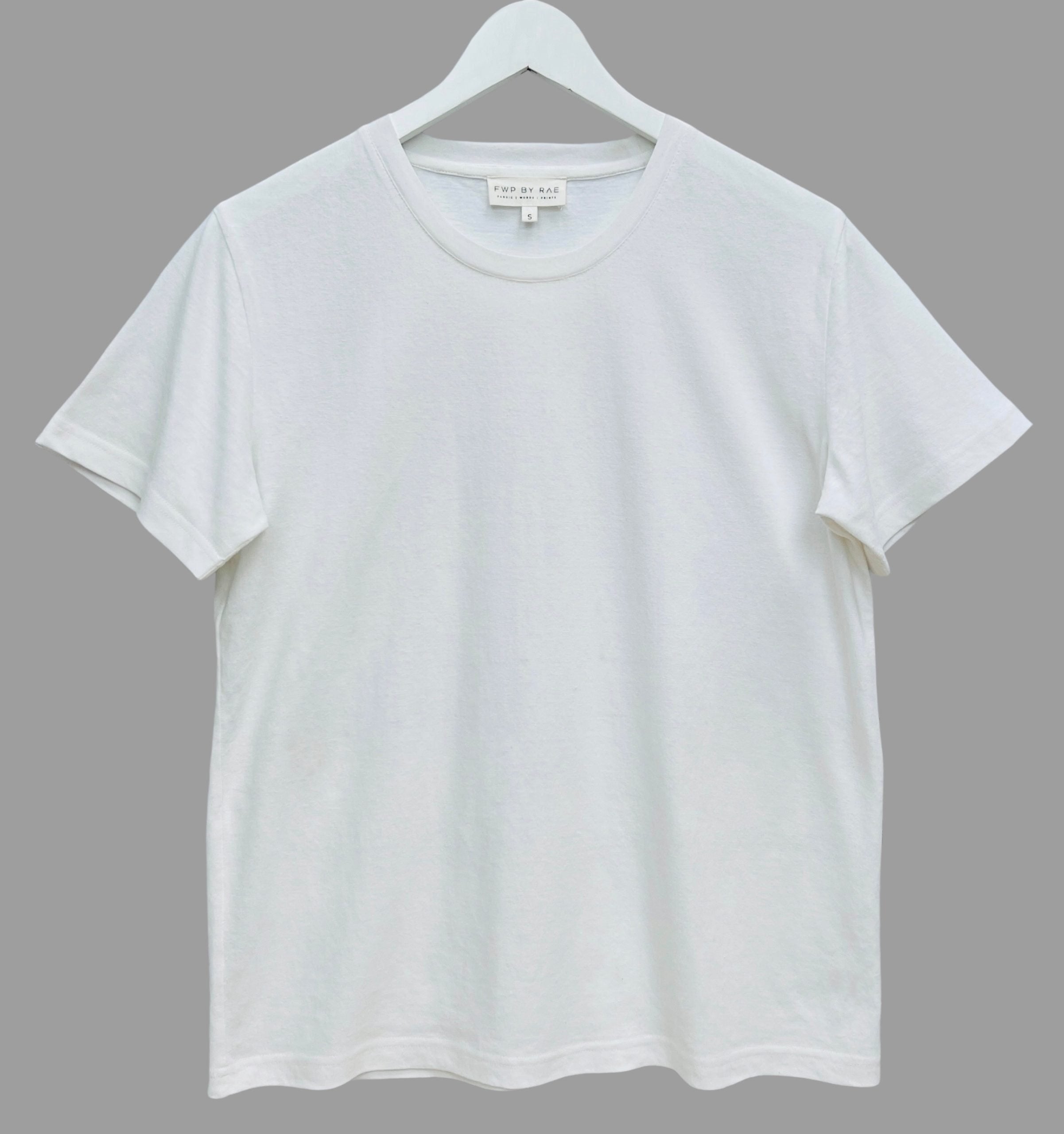 Margot linen cotton blend White T-Shirt | fwp by rae