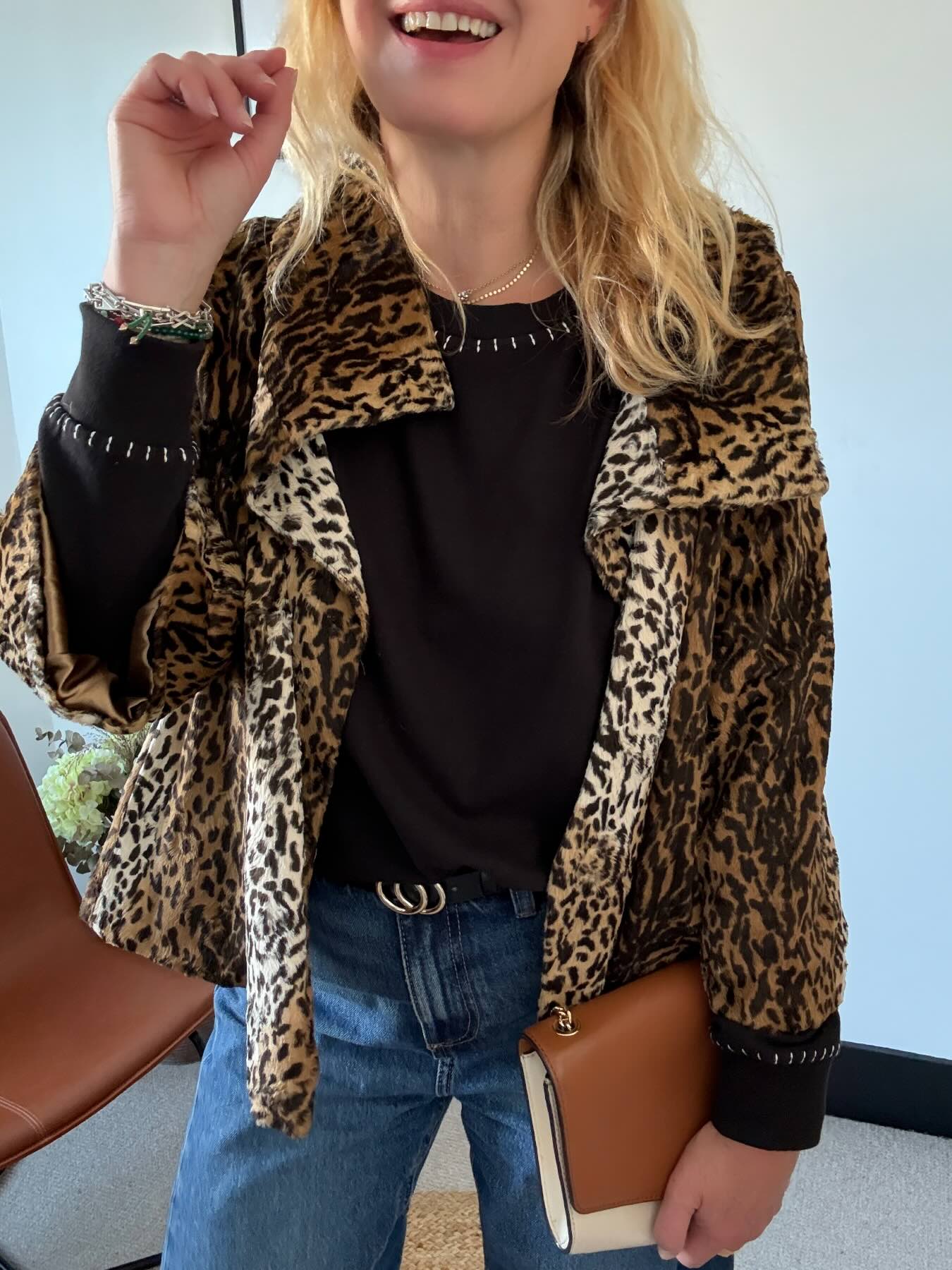 Maeve Fine Knit Blanket Stitch Sweatshirt Black