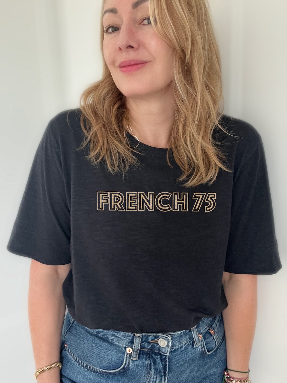 French 75 original print T-Shirt Graphite Navy