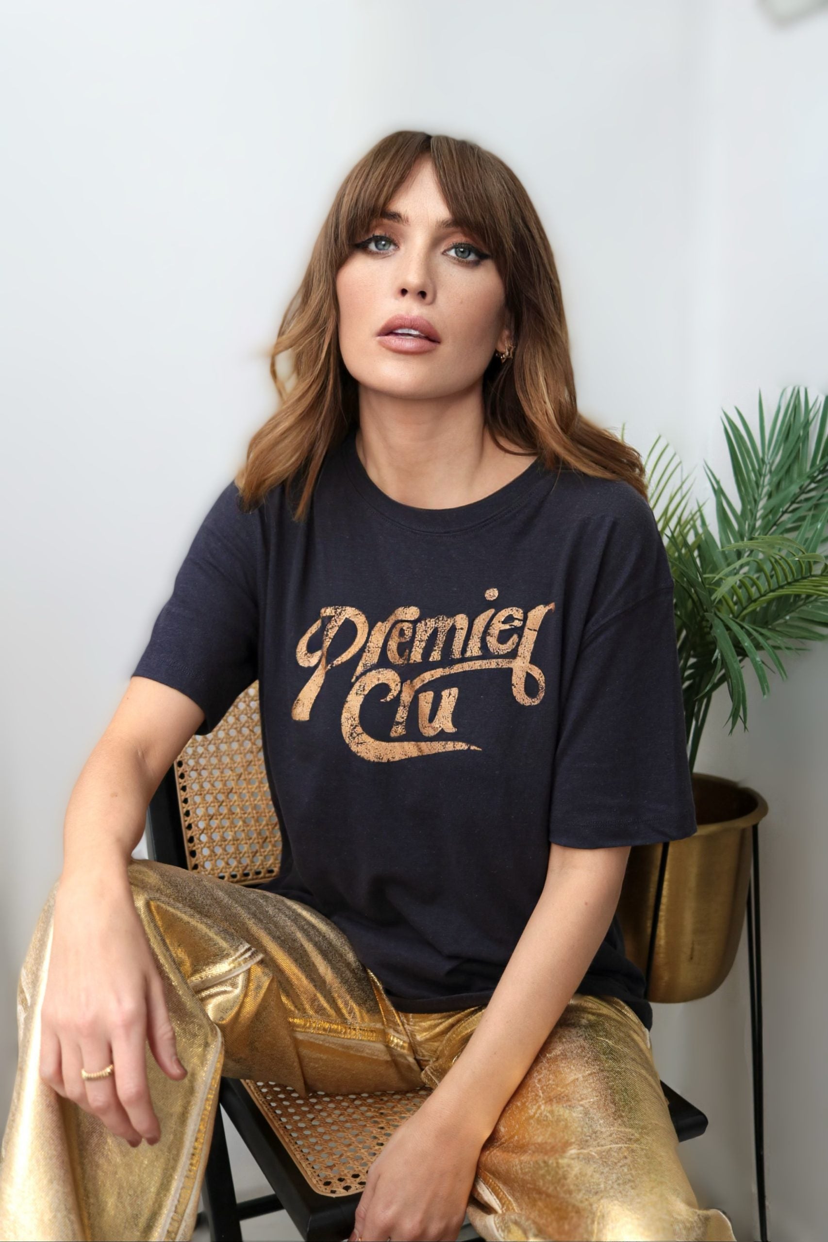 premier cru retro linen blend tee faded black | fwp by rae