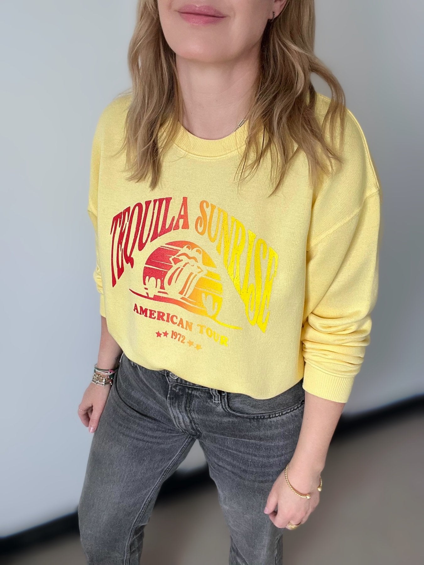 Tequila sunrise sweatshirt yellow | fwp by rae