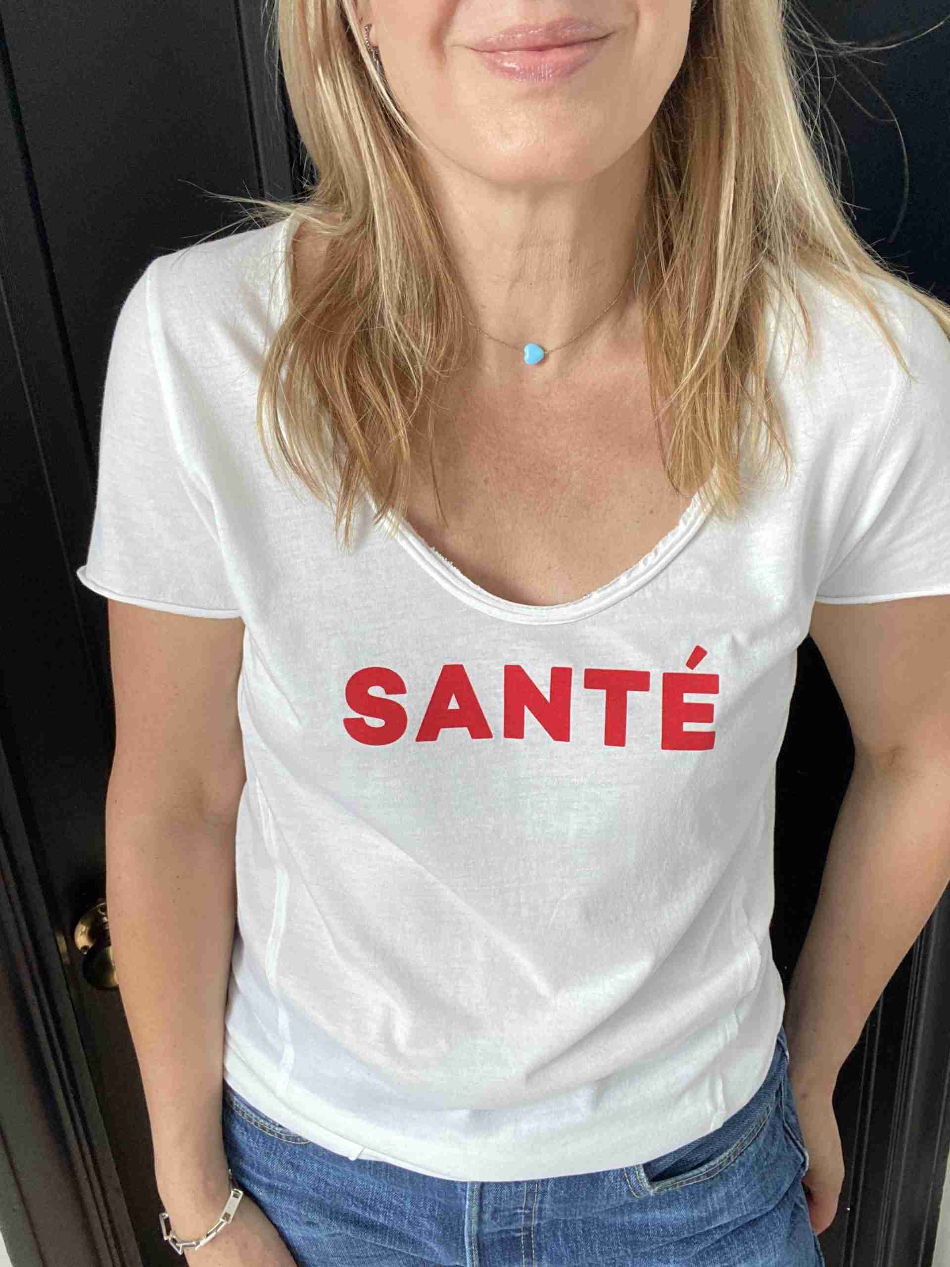 santé slogan t-shirt white