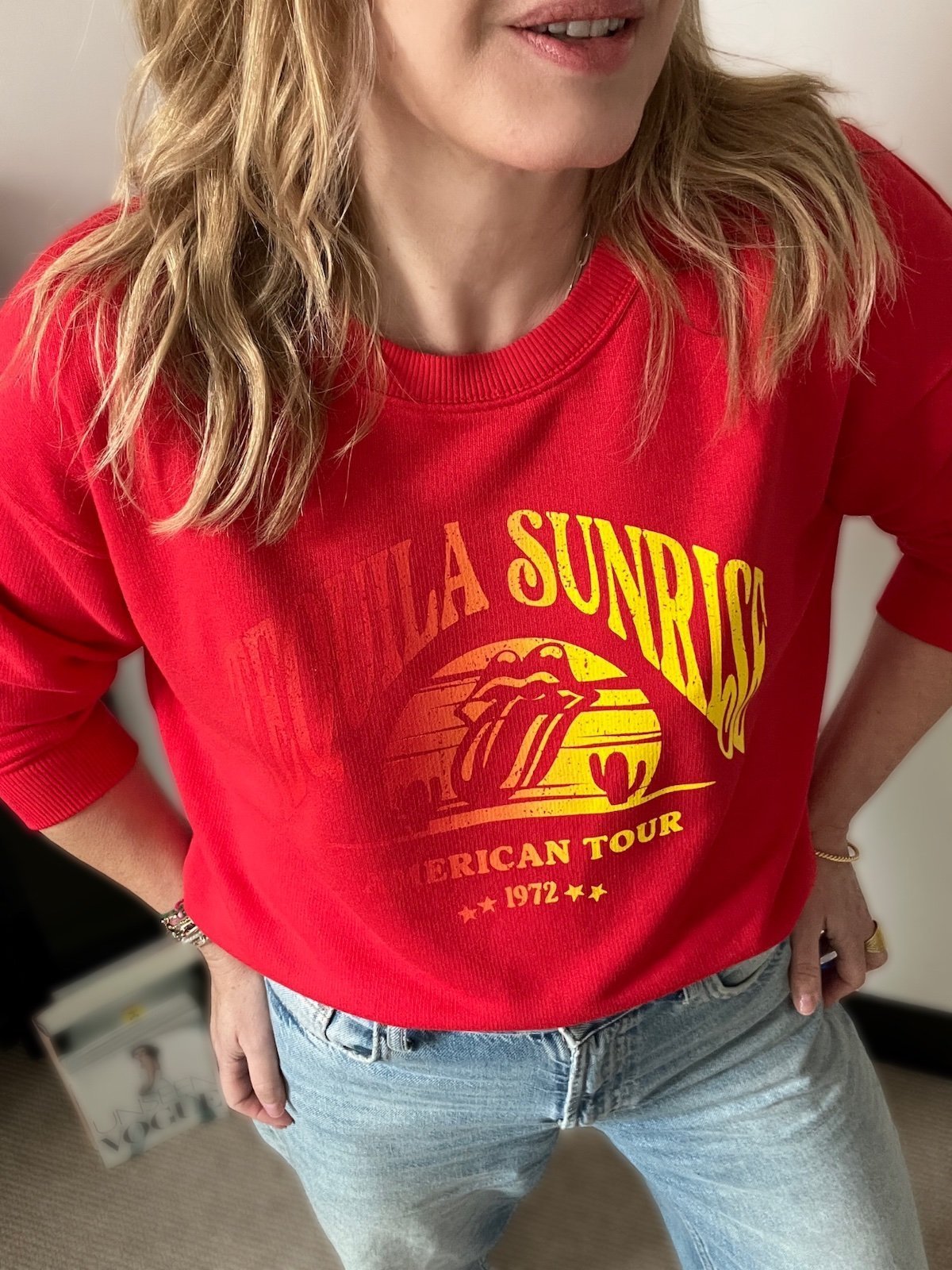 Tequila sunrise sweatshirt red | fwp by rae