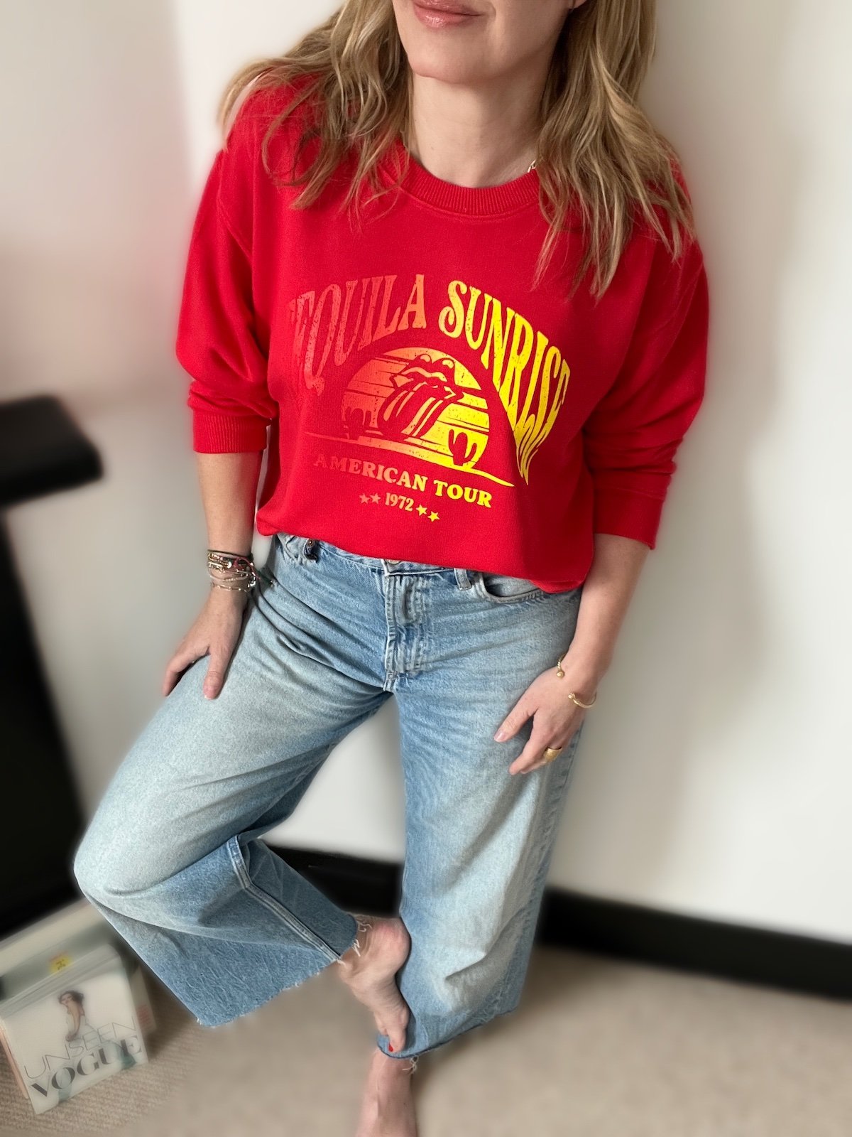 Tequila sunrise sweatshirt red | fwp by rae