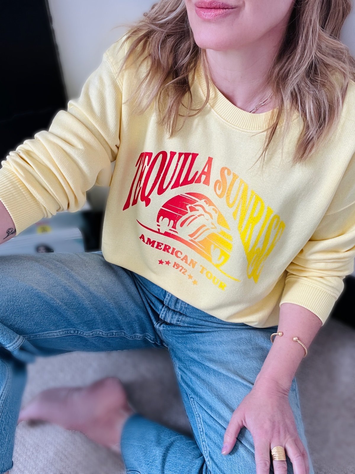 Tequila sunrise sweatshirt yellow | fwp by rae